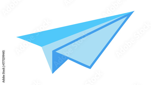 A blue paper airplane icon on a black background