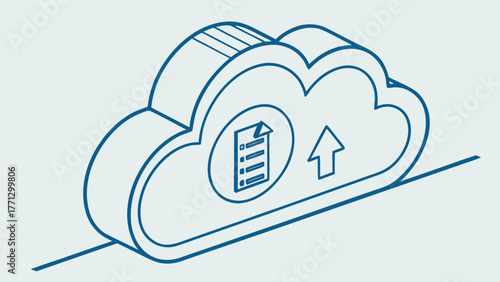 A Cloud Icon Representing Data Upload and Online Storage