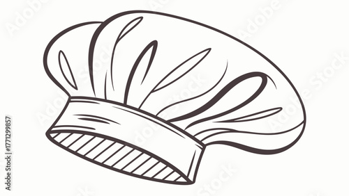 A chef hat in a simple line design