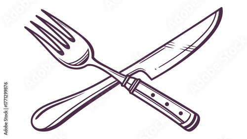 Fork and knife crossed icon representing restaurant food services
