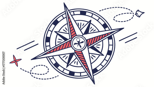 A detailed compass icon used for navigation and direction