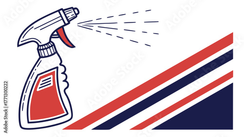 Cleaning spray bottle icon in a minimalist vector design