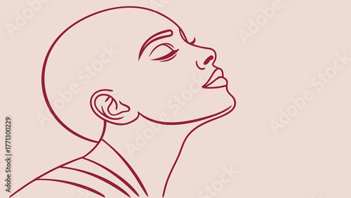 Minimalist Line Art Drawing of a Womans Face