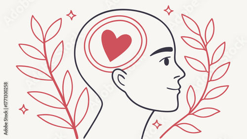 A person with heart in mind representing mental health