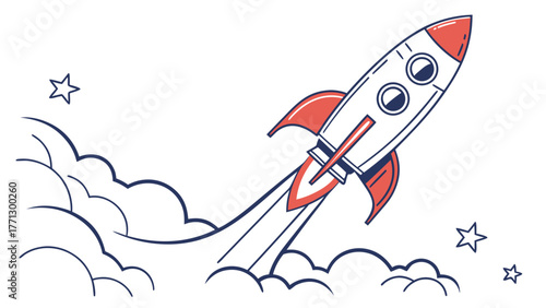A Rocket Icon Launching Upward Into the Sky