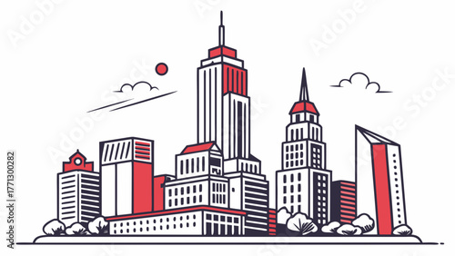 A Modern City Skyline Icon Illustrating Urban Landscape