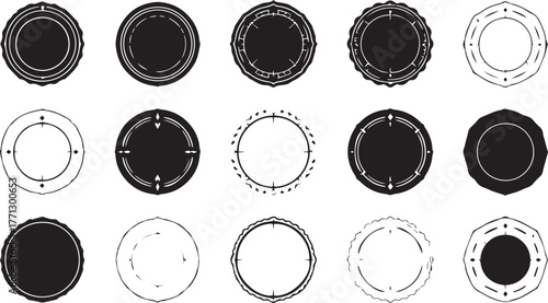 Vector circular logo elements stamp and badge design set