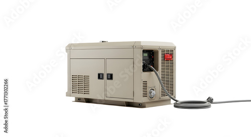 Portable generator isolated on transparent background for outdoor power solutions
