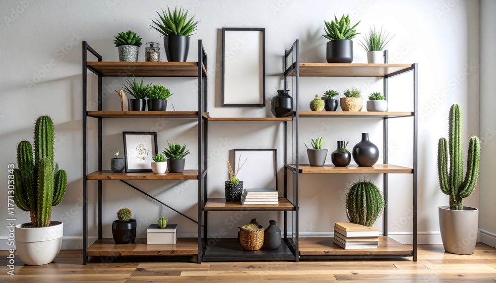 Fototapeta premium Modern apartment interior design featuring a luxury living room, kitchen, and wood furniture