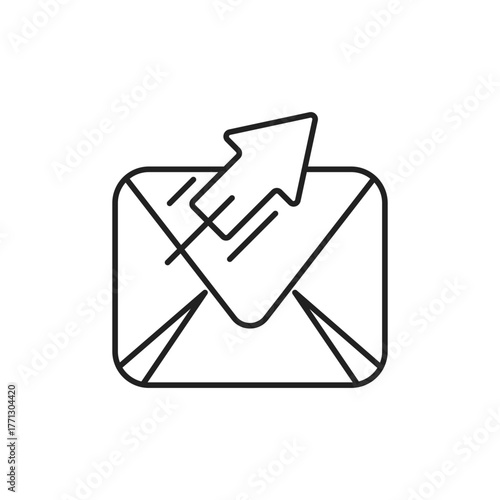 Mail Send Icon, Outgoing Email Asset for UI Designers.