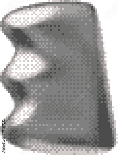 3D Y2K chrome liquid blot, silver blob splash vector pixel art, aesthetic metal melting steel fluid form, bubble alloy