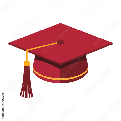 Flat Graduation Cap for Education Vector Design.