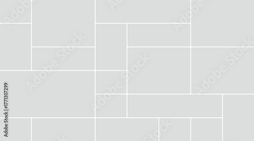 Minimalist geometric grid layout featuring empty rectangular and square frames, ideal for a clean design concept
