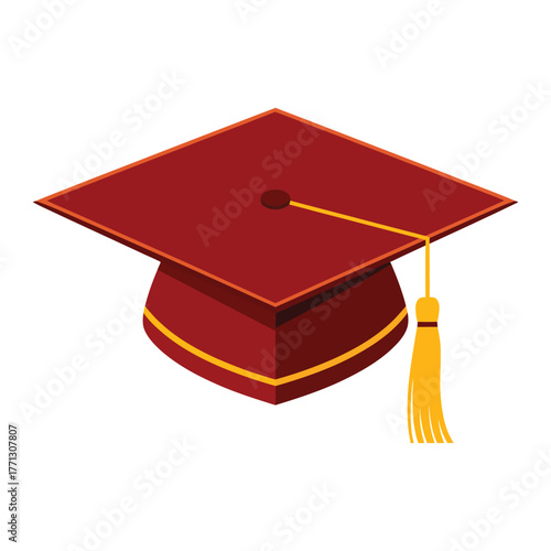 Flat Graduation Cap for Education Vector Design.