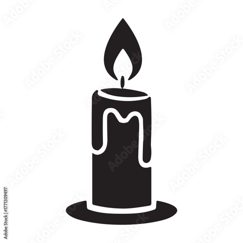 Devotional Candle icon or logo isolated sign symbol vector illustration - high quality black style vector icons
