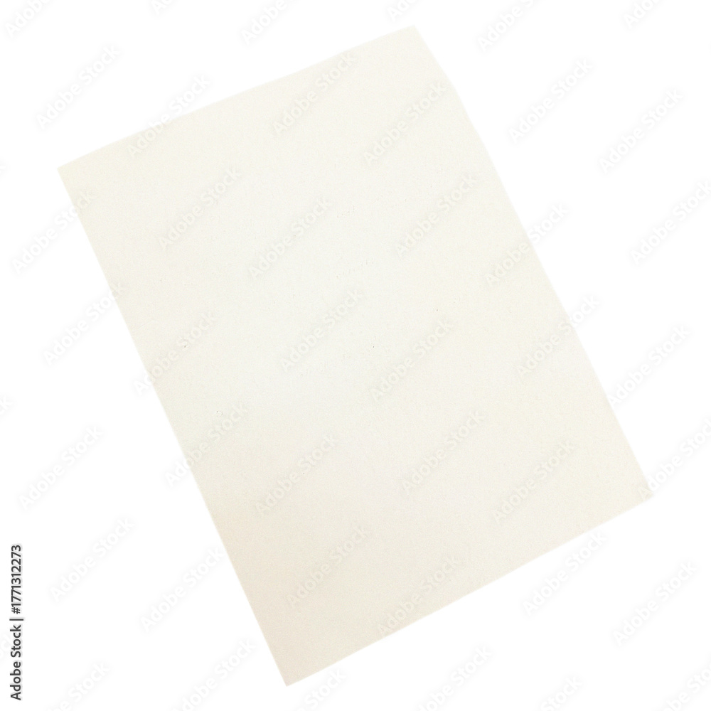 Fototapeta premium Clean White A4 Paper Sheet Isolated on Transparent Background, Minimal Blank PNG Mockup