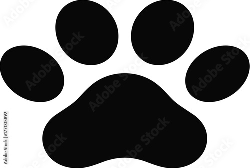 Paw Print Icon Vector - Dog Cat Pet Animal Track Silhouette