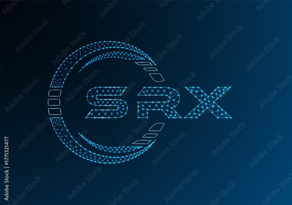 Obraz premium SRX low poly letter logo vector design. SRX lower poly logo design. Low poly logo.