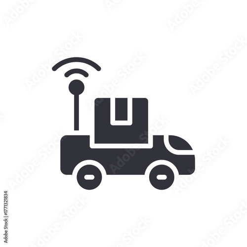 Autonomous Delivery Vehicle Vector Icon Isolated Illustratio