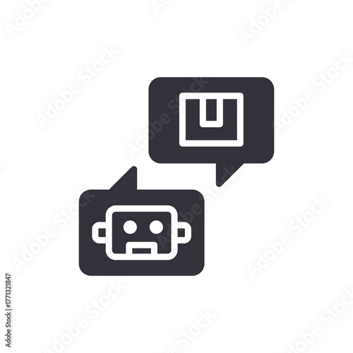 Chatbot And Package Delivery Messaging Icon Graphic Resource