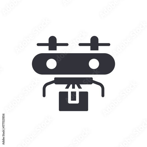 Delivery Drone Pictogram Modern Quadcopter Vector Graphic