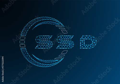 SSD low poly letter logo vector design. SSD lower poly logo design. Low poly logo.