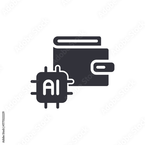 Digital Wallet With Ai Chip, Automated Finance Icon
