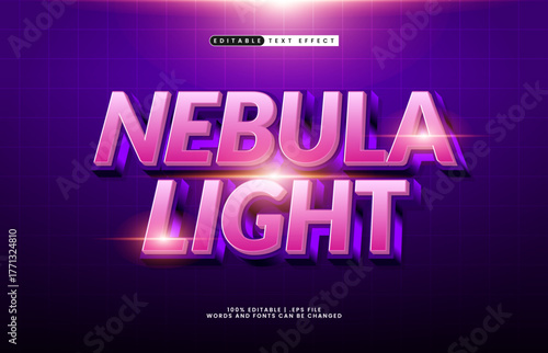 nebula light editable cosmic glow text effect for game or poster