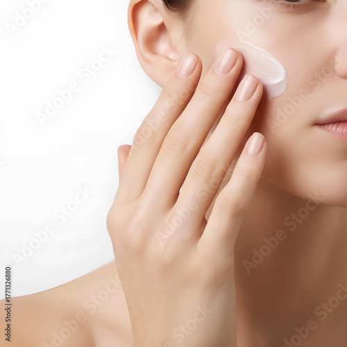 Wallpaper Mural Close-up of a woman applying moisturizing cream to her face Torontodigital.ca