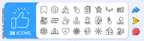 Artificial intelligence, Balance, Refer friend line icons. Interest rate, AI generate, Inflation icons. Continuing education, Methodology and Exhibitors icons. Vector