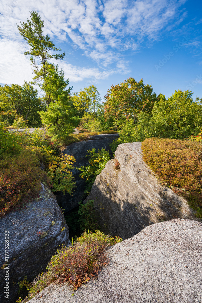 Fototapeta premium Rock City Park Olean New York, Giant Rock Formations and Scenic Overlook