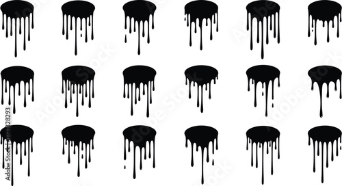 Dripping paint vector black ink drips paint drop design element art