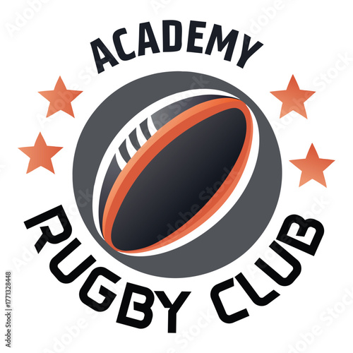 Bold Rugby Shield Emblem with Star Accent