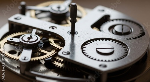 Wallpaper Mural Close-up view of intricate clock mechanism. Precisely engineered gears and components work in harmony. Torontodigital.ca