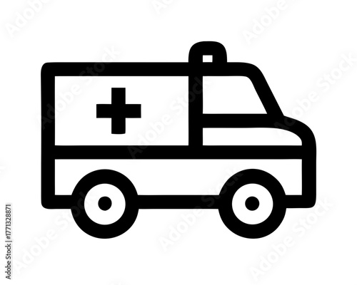 Ambulance icon – emergency medical transport and healthcare vehicle vector illustration
