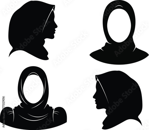 Hijab vector silhouette muslim woman islamic headscarf modest fashion