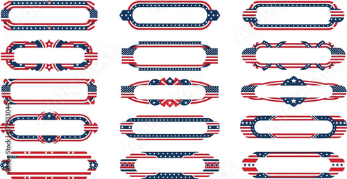 Patriotic frames american flag banners for july fourth independence day