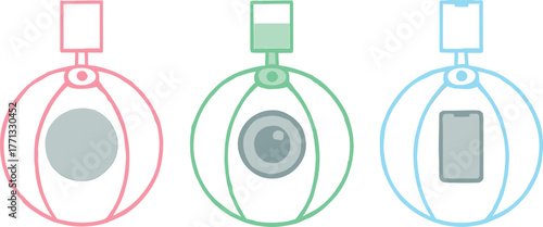 Abstract Concept of Wearable Technology Demonstrating Different Styles and Purposes in a Colorful and Minimalist Design