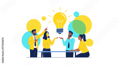 Innovative Team Members Collaborating To Achieve Successful Business Goals and Solutions