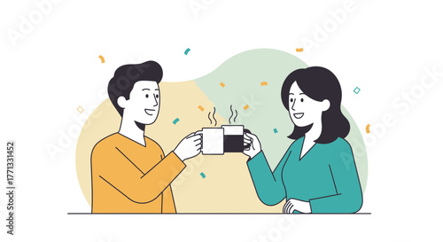 Joyful Toast: Celebrating Friendship and Enjoying Warm Beverages Together