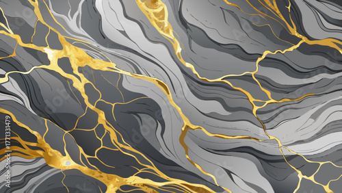 Elegant Grey Marble with Golden Veins for Stunning Abstract Stone Texture in Luxury Interiors
