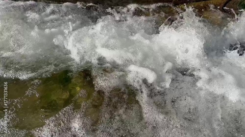 Strong Current River High In The Carpathians