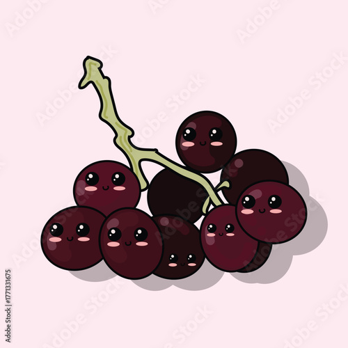 vector illustration of grape cluster