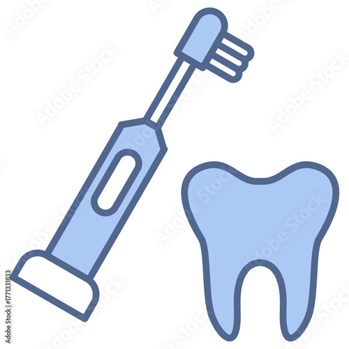 Electric Toothbrush Blue Icon
