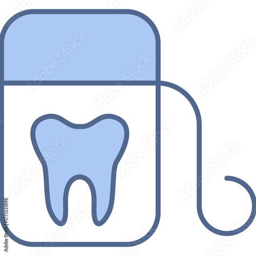 Dental Floss Blue Icon