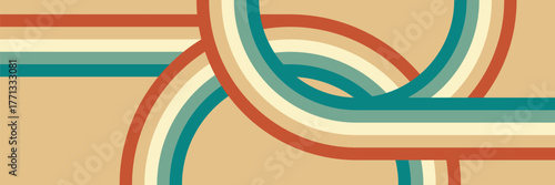 stripe rainbow arches. groovy lines background