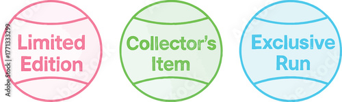 Limited Edition Collectors Item and Exclusive Run Circle Badges for Product Promotion and Marketing Campaigns