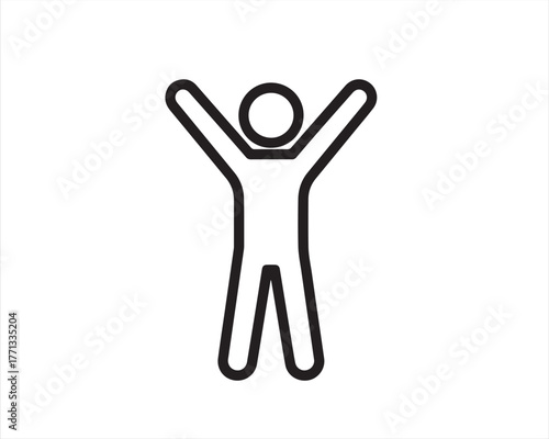 Wallpaper Mural Simple line drawing of a person with arms raised in celebration Torontodigital.ca