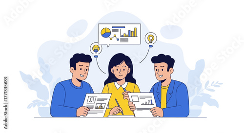 Teamwork And Collaboration: A Modern Illustration Of Business Ideas And Analysis