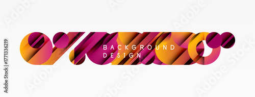 Abstract colorful waves form dynamic background. Gradient shades create modern visual effect. Design elements suggest movement, energy.